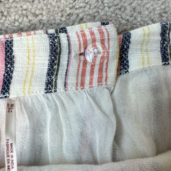 Free People Aubrey Sarong Skirt Wrap Skirt Colorful Stripes Cotton Size 12 Beach - Picture 12 of 15